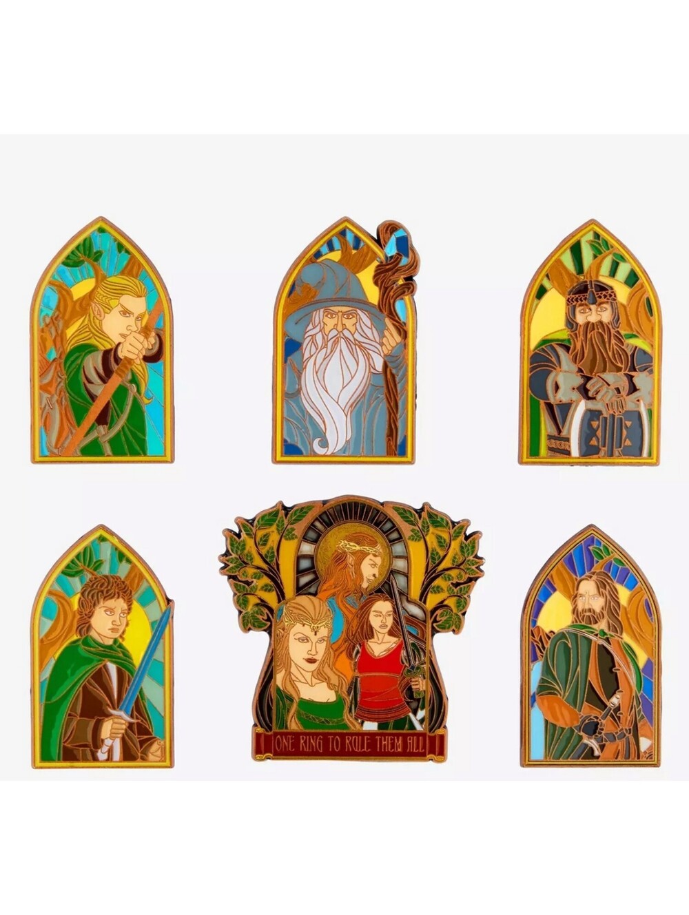 Fantasy PinThe Lord of the Rings Stained Glass Character Portrait Blind Box Pin